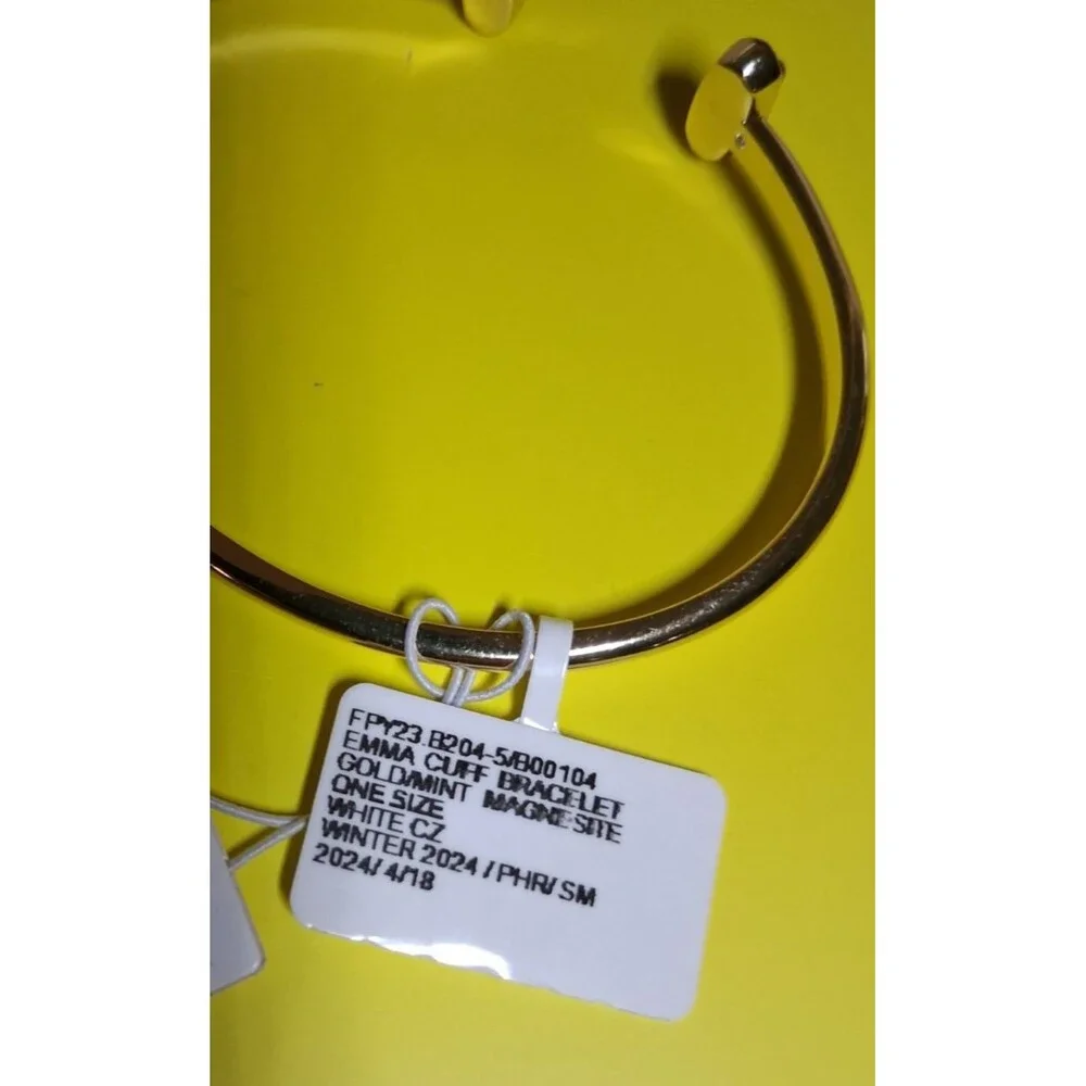 Kendra Scott Emma Cuff Bracelet Gold/Mint Magenesite NOS Discontinued
